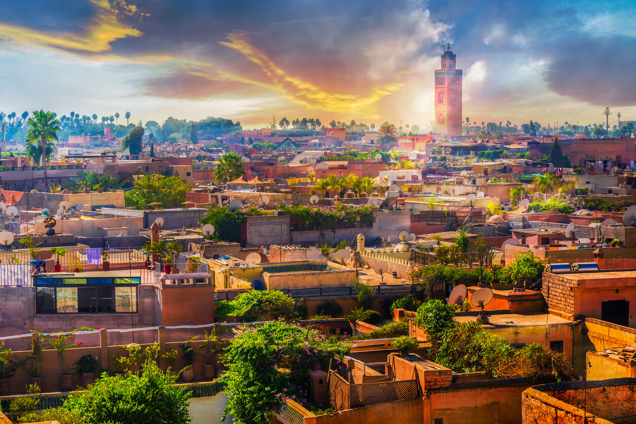 Marrakech : Vue panoramique sur la vieille medina de Marrakech Marrakech : Vue panoramique sur la vieille medina de Marrakech